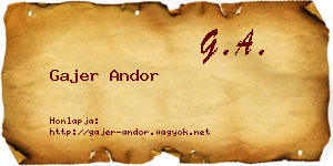 Gajer Andor névjegykártya