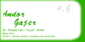 andor gajer business card